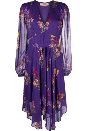 Twin-Set Floral-print georgette midi dress