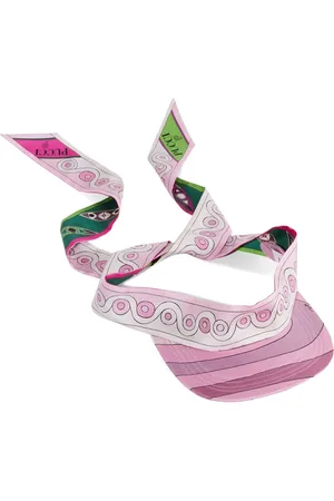 Puccini Abstract-print silk visor hat