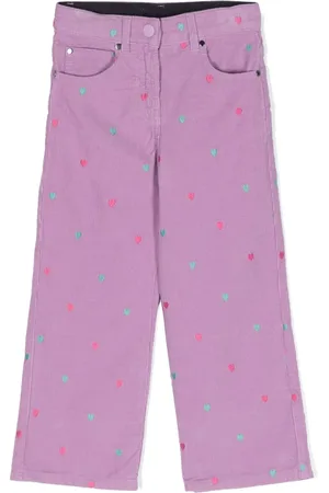 Stella McCartney Heart-embroidery corduroy trousers