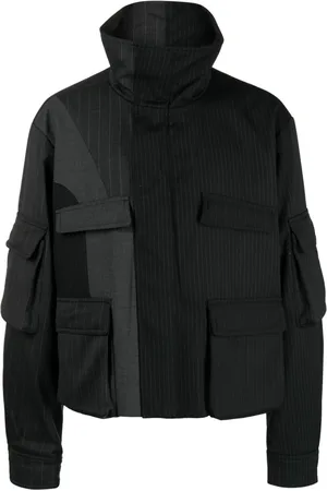 Feng Chen Wang Two-tone striped wool jacket