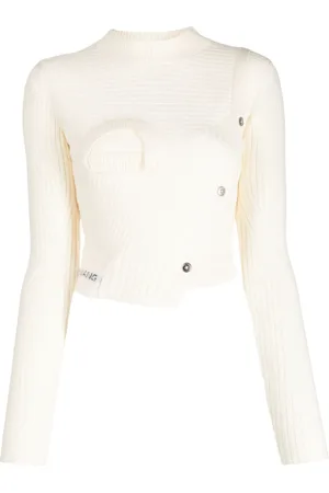 Feng Chen Wang Asymmetric ribbed-knit jumper