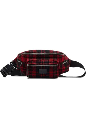 Saint Laurent Nuxx Tartan Belt Bag in Black for Men