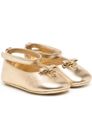 Dolce & Gabbana Logo-plaque foiled ballerina shoes