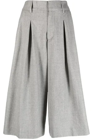 P.A.R.O.S.H. Pleat-detail wide-leg cropped trousers