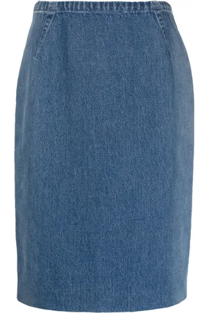 VERSACE Denim pencil skirt