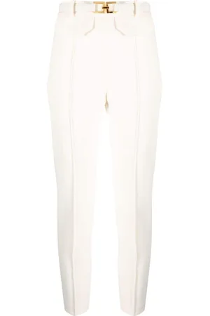 Elisabetta Franchi Belted-waist cropped trousers