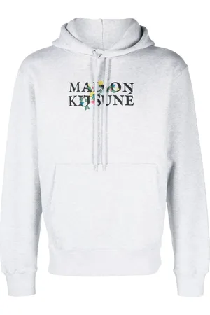 Maison Kitsuné Logo-print drawstring cotton hoodie