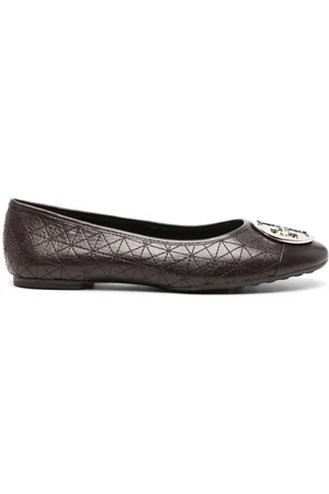 Tory Burch Double T-plaque leather ballerina shoes