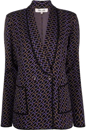 Diane von Furstenberg Dion double-breasted jacquard blazer