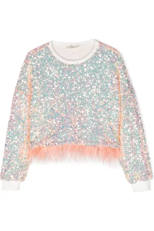 Le pandorine Sequin-embellishment cotton sweatshirt