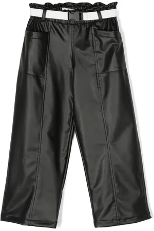 Le pandorine Faux-leather straight-leg trousers