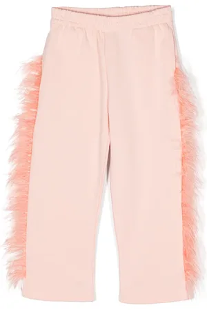 Le pandorine Feather-detailing organic cotton leggins