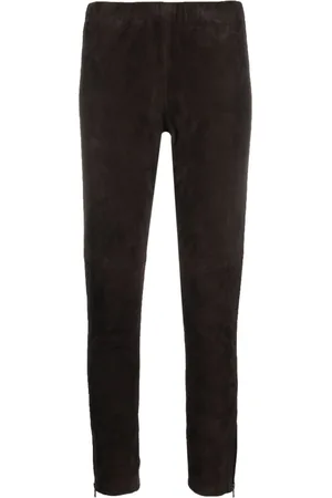P.A.R.O.S.H. Slim-fit suede trousears