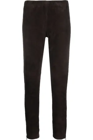 P.A.R.O.S.H. Slim-fit suede trousers