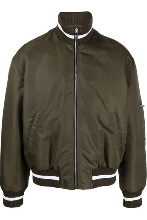 Msgm Logo-embroidered padded bomber jacket