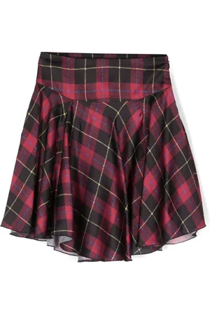 Lapin House Plaid-patterned flared skirt