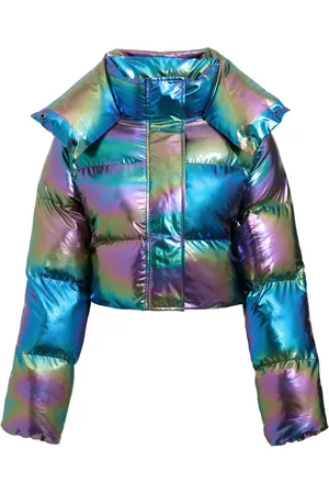 Unreal Fur Fractals holographic-effect padded jacket