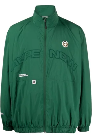 A Bathing Ape Logo-embroidered high-neck jacket
