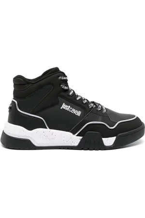 Roberto Cavalli Lace-up panelled sneakers