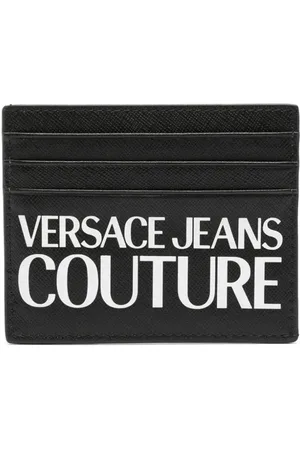 VERSACE Logo-print leather cardholder