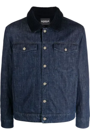 Dondup Fleece-collar button-up denim jacket