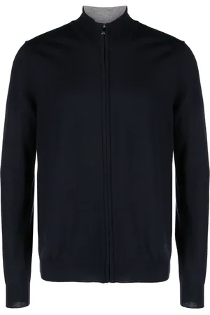 corneliani Logo-patch zip-up cardigan