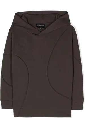 Emporio Armani Logo-debossed jersey hoodie