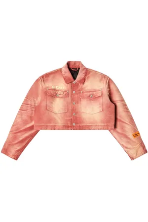 Heron Preston Distressed-effect cropped denim jacket
