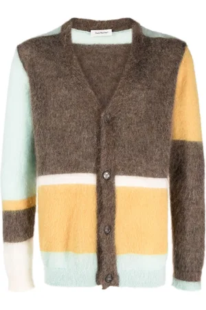 There Was One Colour-block V-neck cardigan