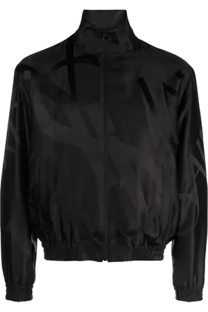 Saint Laurent Logo-print tonal silk jacket