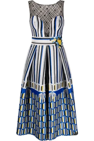GEMY MAALOUF Graphic-print sleeveless midi dress