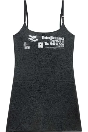 Courrèges Text-print textured minidress