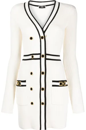 Elisabetta Franchi Contrast-trim knitted minidress