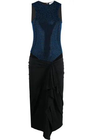 The Attico Mirna rhinestone-embellished midi dress