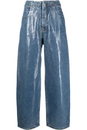 Maison Margiela Glossy-finish wide-leg jeans