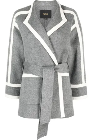 Maje Belted wool-blend coat