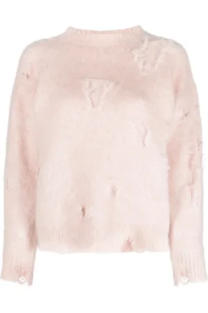 R13 Distressed crew-neck jumper