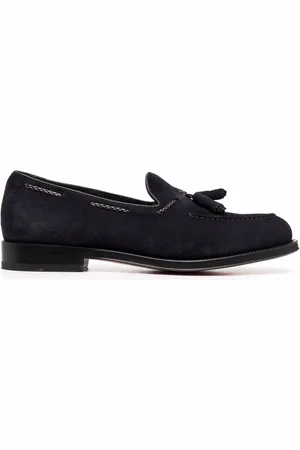 santoni Tassel-detail suede loafers