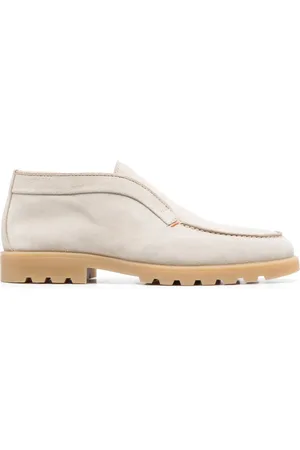santoni Almond-toe leather loafers