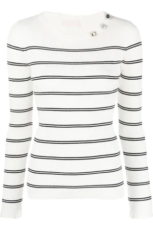 Liu Jo Appliqué-detail striped sweatshirt