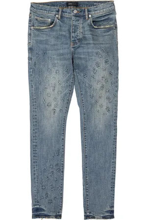 Purple Brand Monogram-embossed straight-leg jeans