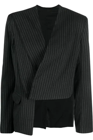 Ioana Ciolacu Asymmetric pinstripe-pattern jacket