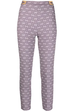 Elisabetta Franchi Logo-print cropped trousers