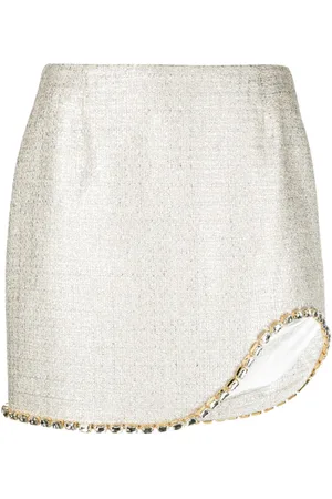 Elisabetta Franchi Crystal-embellished tweed miniskirt