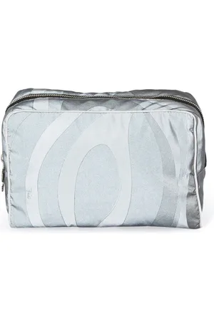 Puccini Abstract-print reflective make-up bag