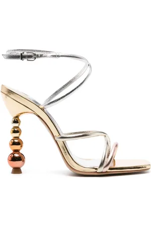 SOPHIA WEBSTER Perla 110mm metallic-finish sandals
