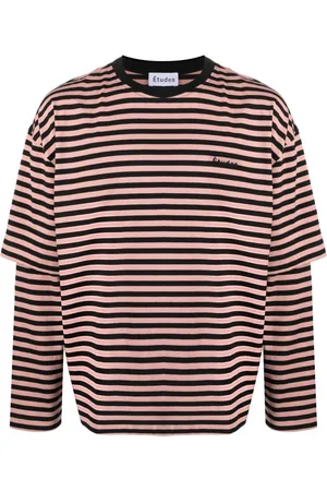 Etudes Stripe-patterned double-sleeve T-shirt