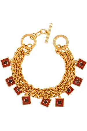 Susan Caplan 1990s enamel and topaz bracelet