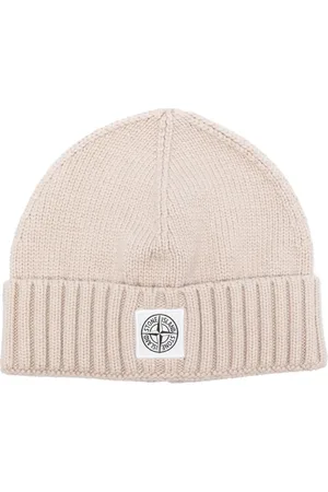 Stone Island Compass logo-patch knitted beanie
