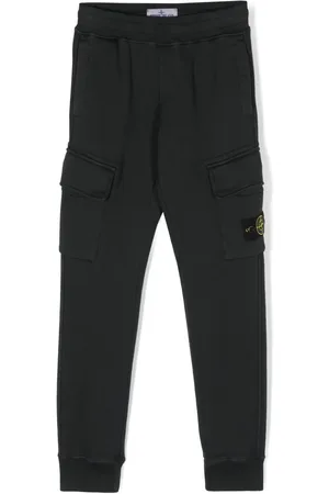 Stone Island Compass badge tapered cotton trousers
